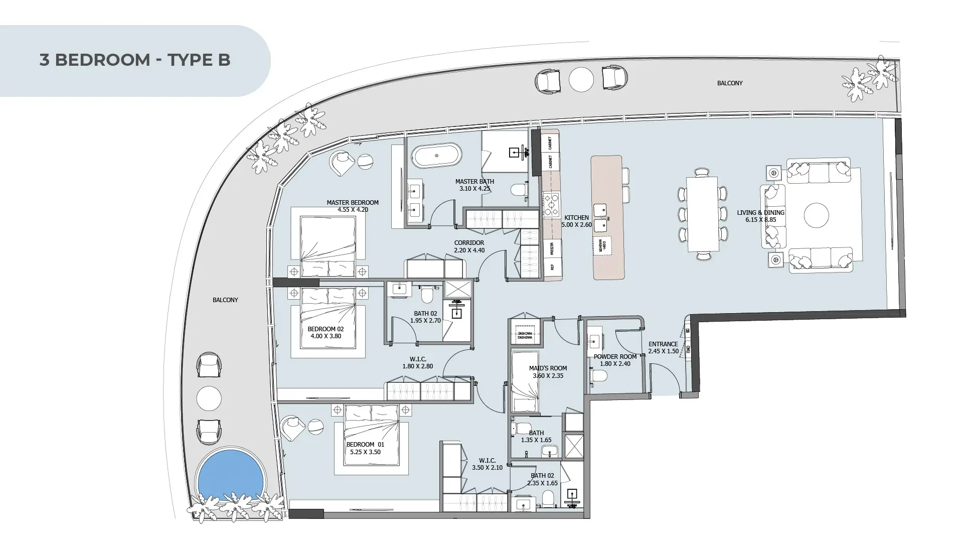 3 BR - Type A